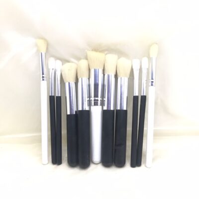 12 PIECE BLACK AND WHITE Brushes