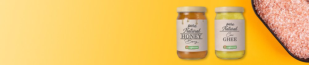 Natural Honey, Ghee,
Pink Salt