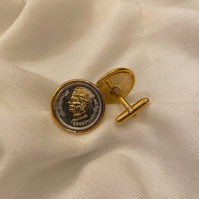 1 Rupee Gold Plated Coin Cufflinks