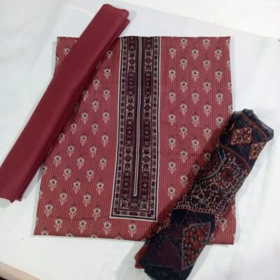 3 Piece Suit with Chiffon Dupatta