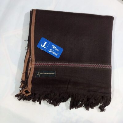 J. Mens Wool Shawl ( Dark Brown )