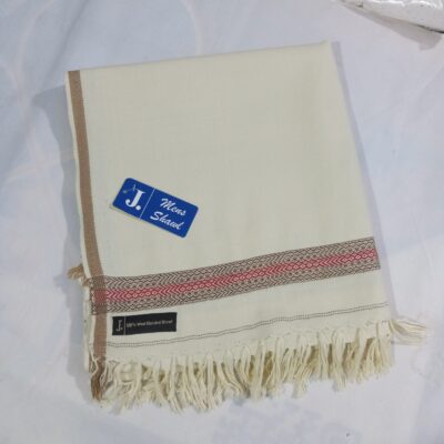 J. Mens Wool Shawl ( Cream )