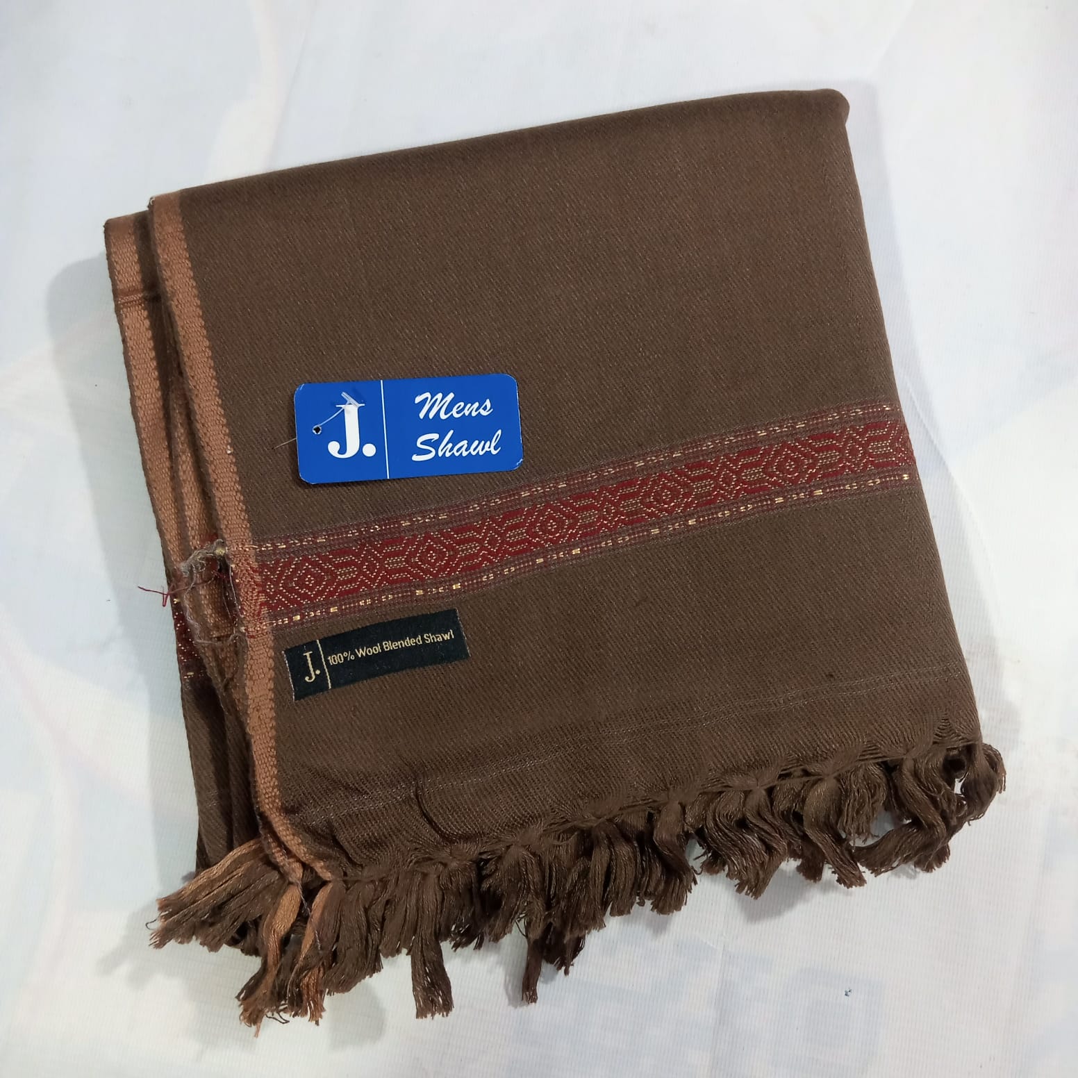 J. Mens Wool Shawl ( Brown )