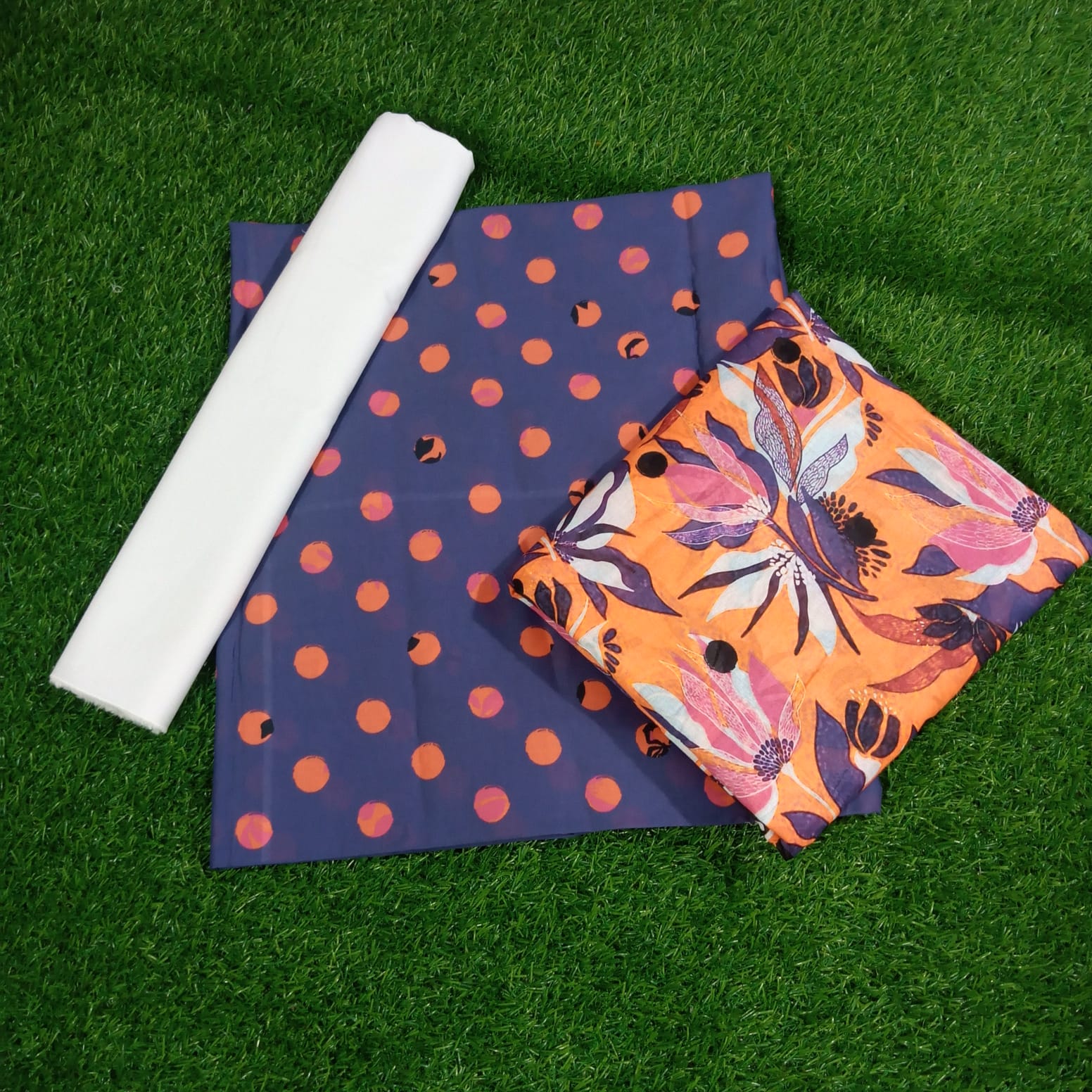 Printed Lawn Purple & White Suit with Lawn Dupatta