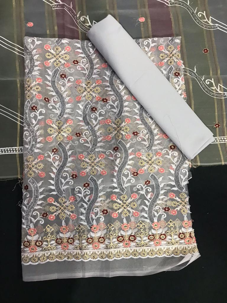 Fancy 3 Piece Suit with Thread Embroidery Work