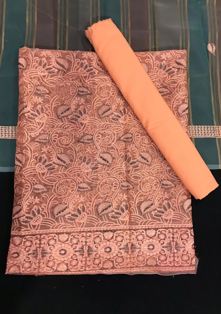 Fancy 3 Piece Suit with Thread Embroidery Work