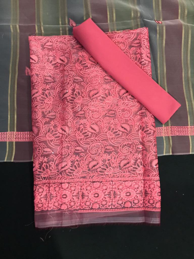 Fancy 3 Piece Suit with Thread Embroidery Work