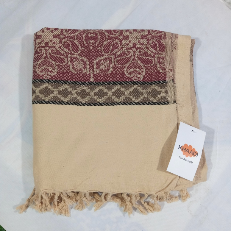 Khaadi's Shawl ( Skin and Maroon )