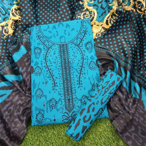 Sea Green Bin Saeed 3 Piece Fully Embroidery