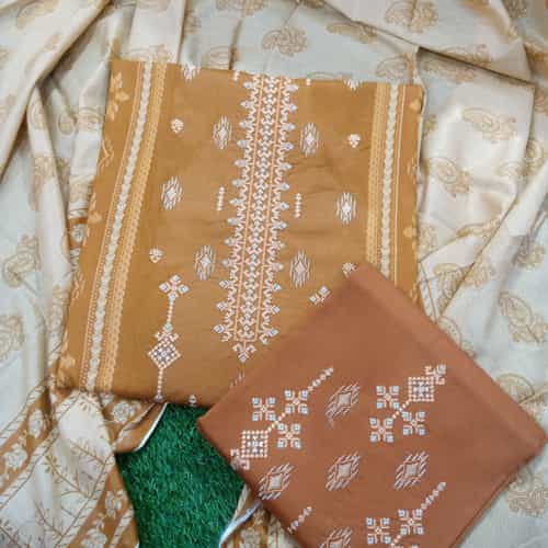 Camel Noor e Azal 3 Piece Fully Embroidery